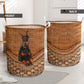 Doberman Dog Rattan Teaxture - Laundry Basket - Owls Matrix LTD
