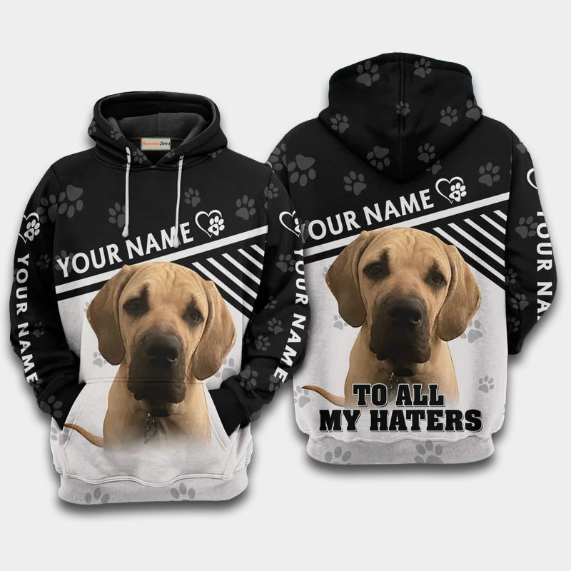 Dog Funny Haters Quote Art – 3D Hoodie
