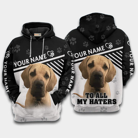Dog Funny Haters Quote Art – 3D Hoodie

