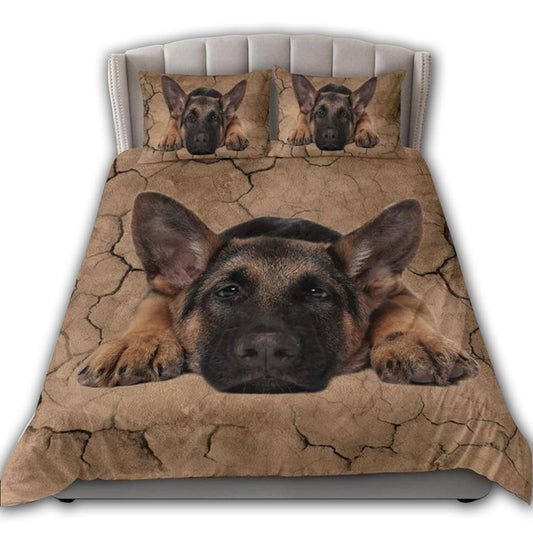Brown German Shepherd Dog Goodnight Bedding Cover For Pet Lover Bedroom Decor