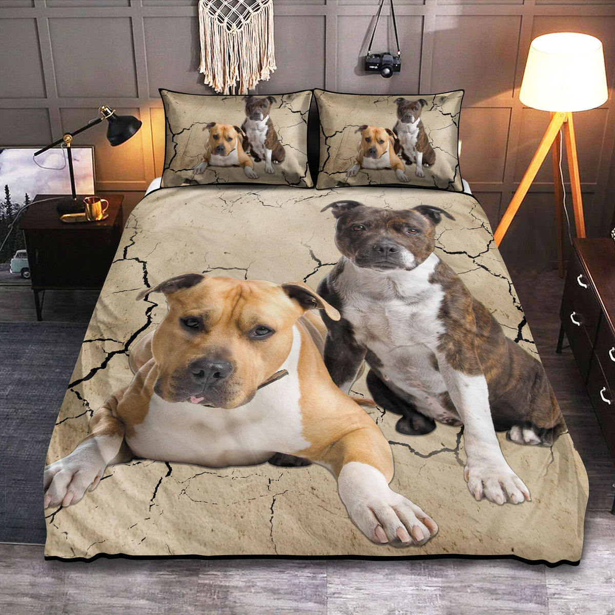Staffordshire Dog Goodnight Classic Bedding Cover For Pet Lover Bedroom Decor