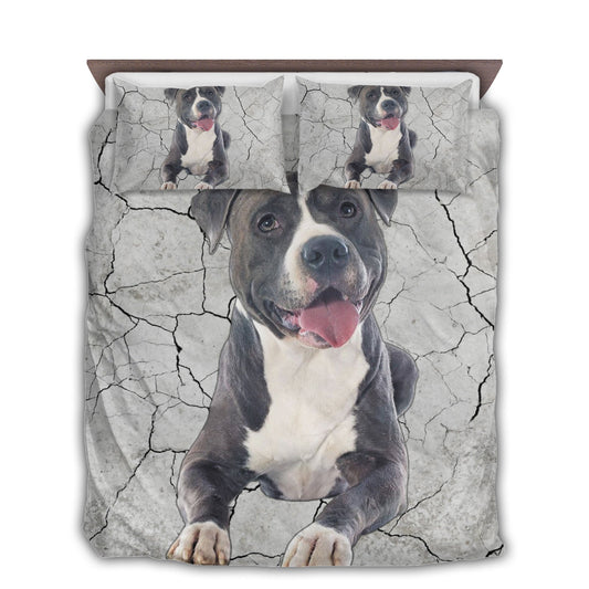 Staffordshire Dog Goodnight Happy Bedding Cover For Pet Lover Bedroom Decor