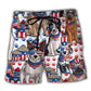 Dog Independence Day Dogs Art – Beach Short