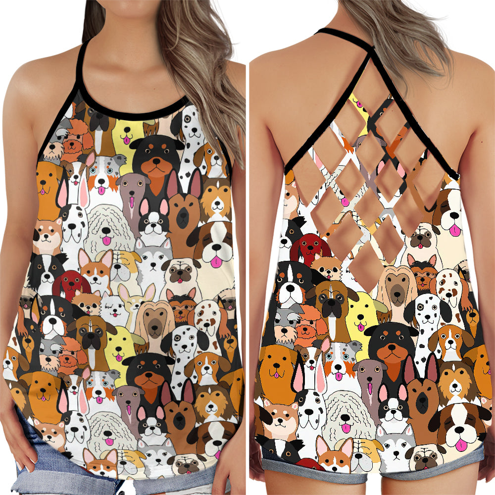 Dog Lover Multiple Dogs Cute Collection – Hollow Tank Top