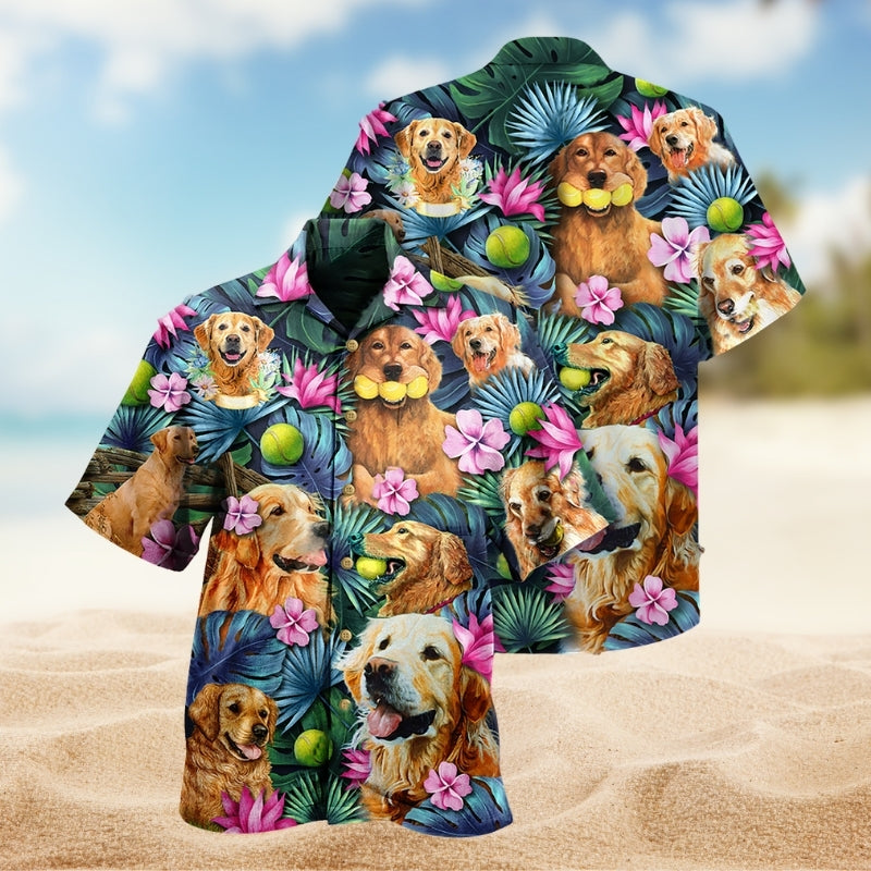 Dog Lovely Hug A Golden Limited Edition – Hawaiian Shirt