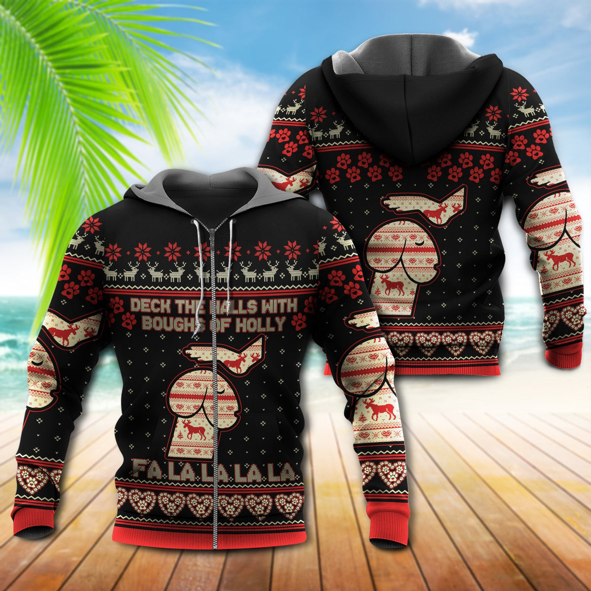 Christmas Dog Merry Fa La La - 3D Hoodie