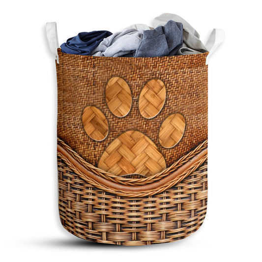Dog Mom Rattan Teaxture Lover - Laundry Basket - Owls Matrix LTD