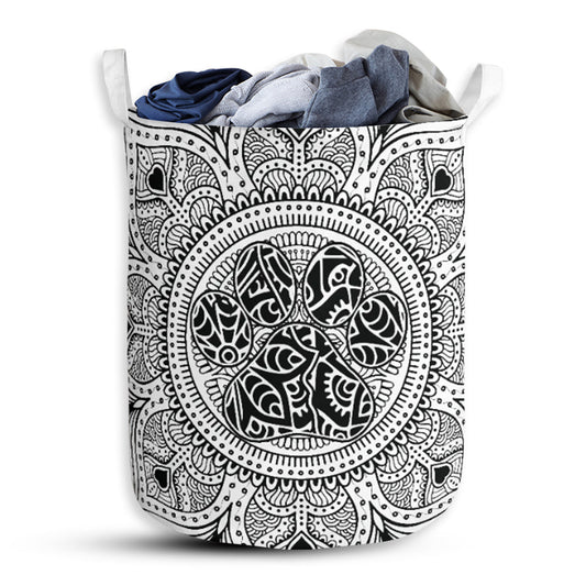 Dog Paw Mandala - Laundry Basket - Owls Matrix LTD