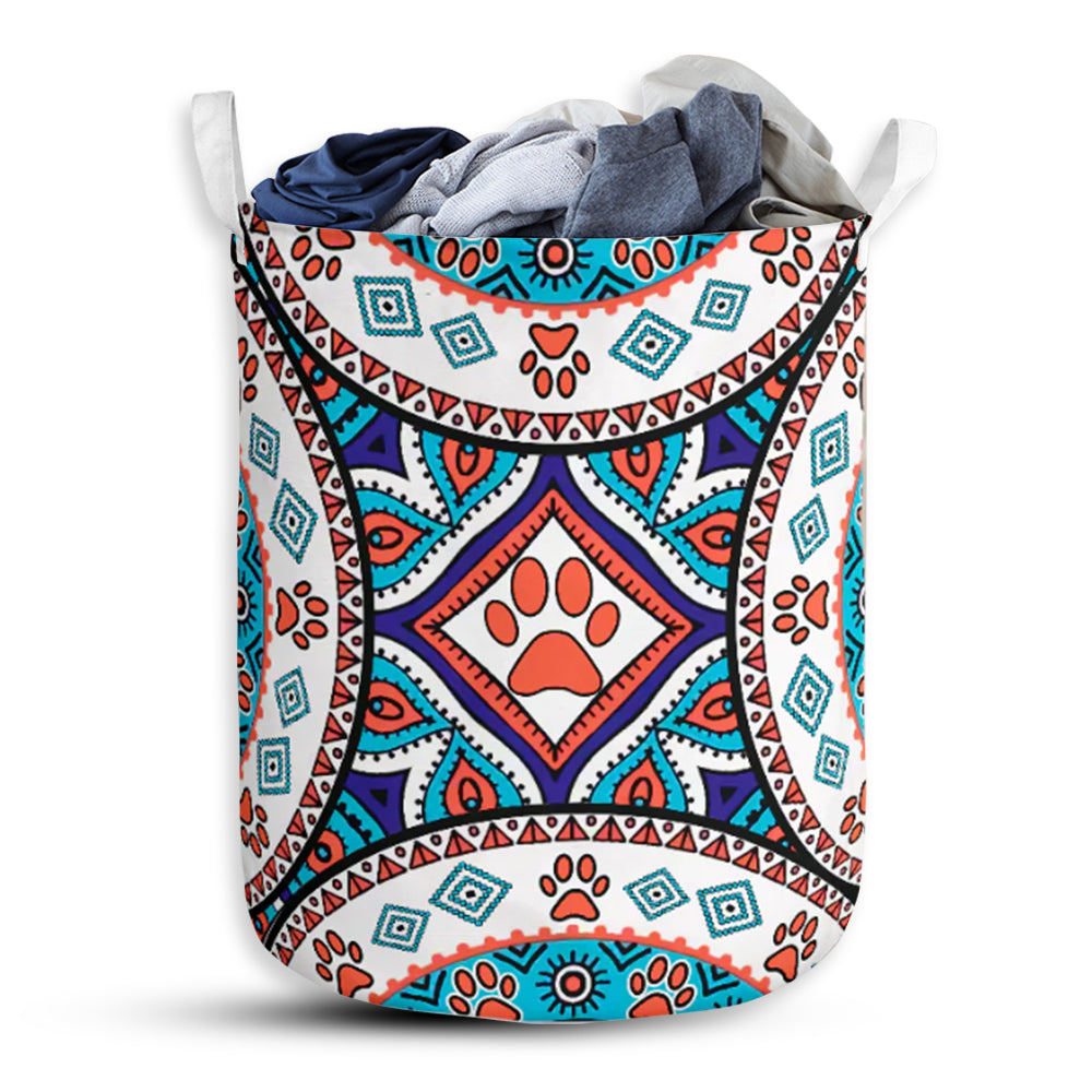 Dog Paw Pattern - Laundry Basket - Owls Matrix LTD