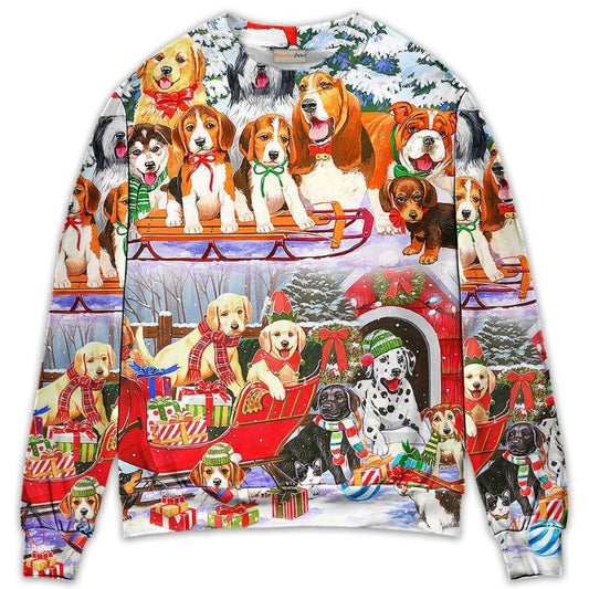 Dog Snowman Christmas Tree Merry – Sweater - Ugly Christmas Sweater