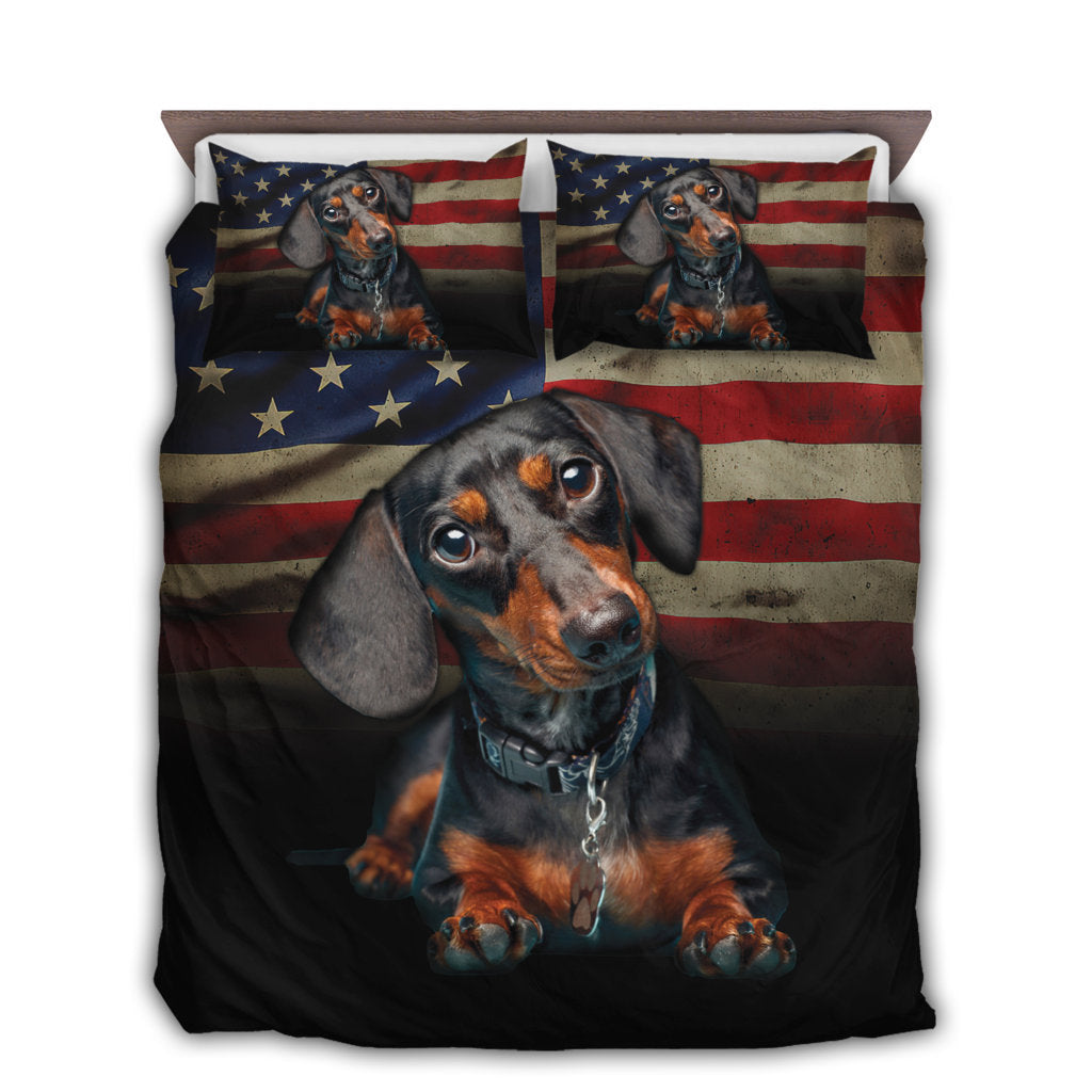 Dachshund Dog America Friend Bedding Cover For Pet Lover Bedroom Decor