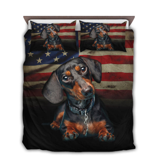 Dachshund Dog America Friend Bedding Cover For Pet Lover Bedroom Decor