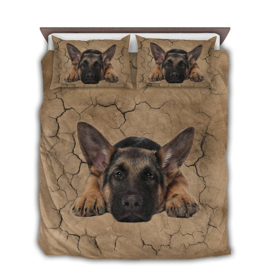 German Shepherd Dog Baby Happiness Cute Bedding Cover For Pet Lover Bedroom Decor