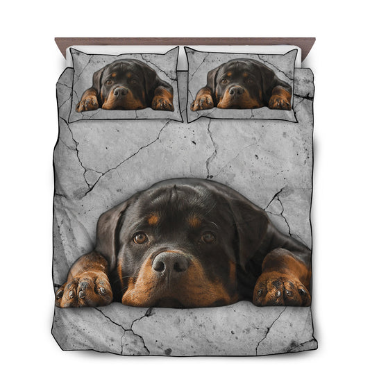 Rottweiler Dog Baby Happiness Bedding Cover For Pet Lover Bedroom Decor