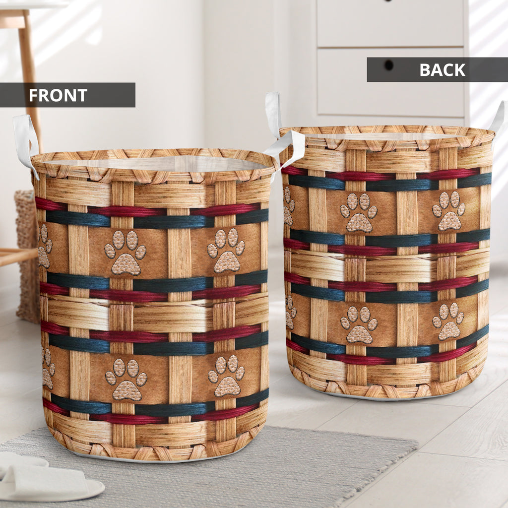 Dog Paw Handmade Red - Laundry Basket - Owls Matrix LTD