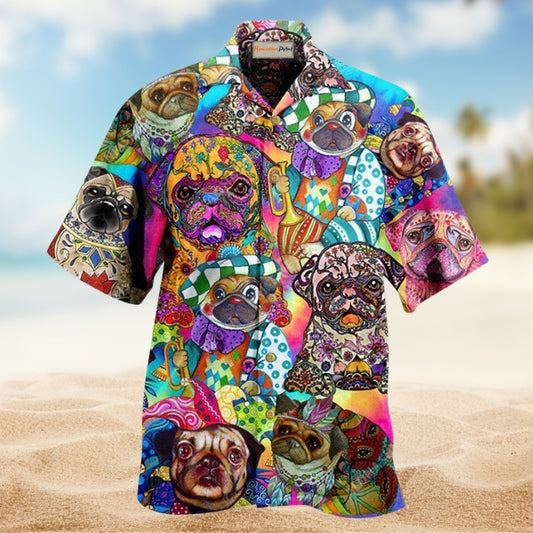 Dogs Colorful Cute Pugs Edition – Hawaiian Shirt