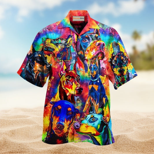 Dogs Colorful Doberman Pinscher Edition – Hawaiian Shirt