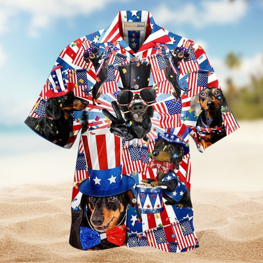 Dogs Dachshund Celebrates National Day Limited Edition – Hawaiian Shirt