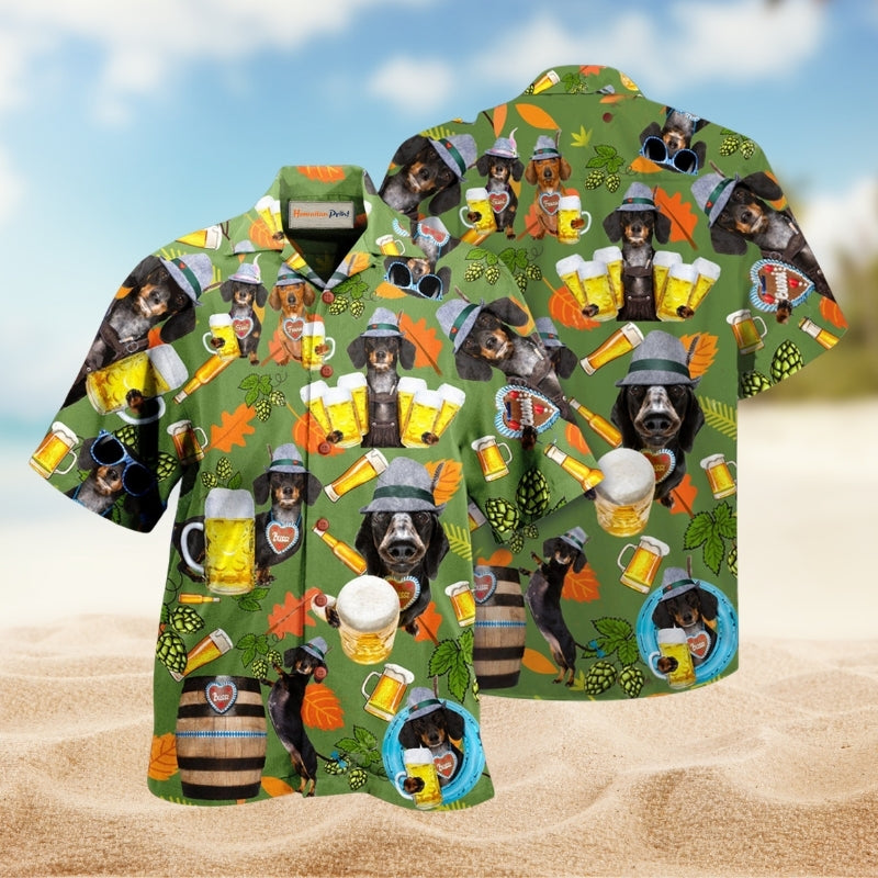 Dogs Dachshund Drinking Beer Limited Edition – Hawaiian Shirt