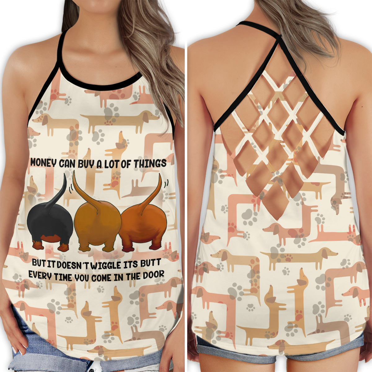 Dachshund Money Can Buy Funny – Hollow Tank Top