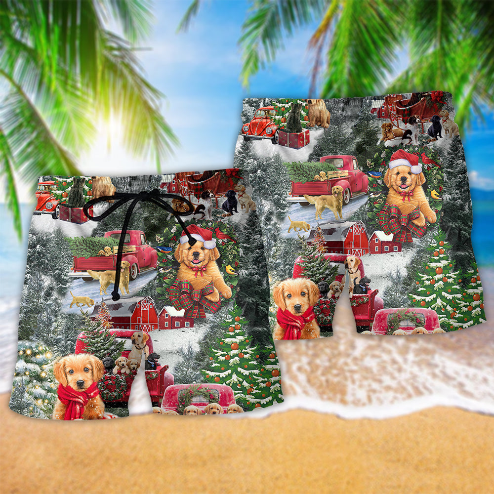 Beagle Dogs Love Christmas Every Time  - Beach Short