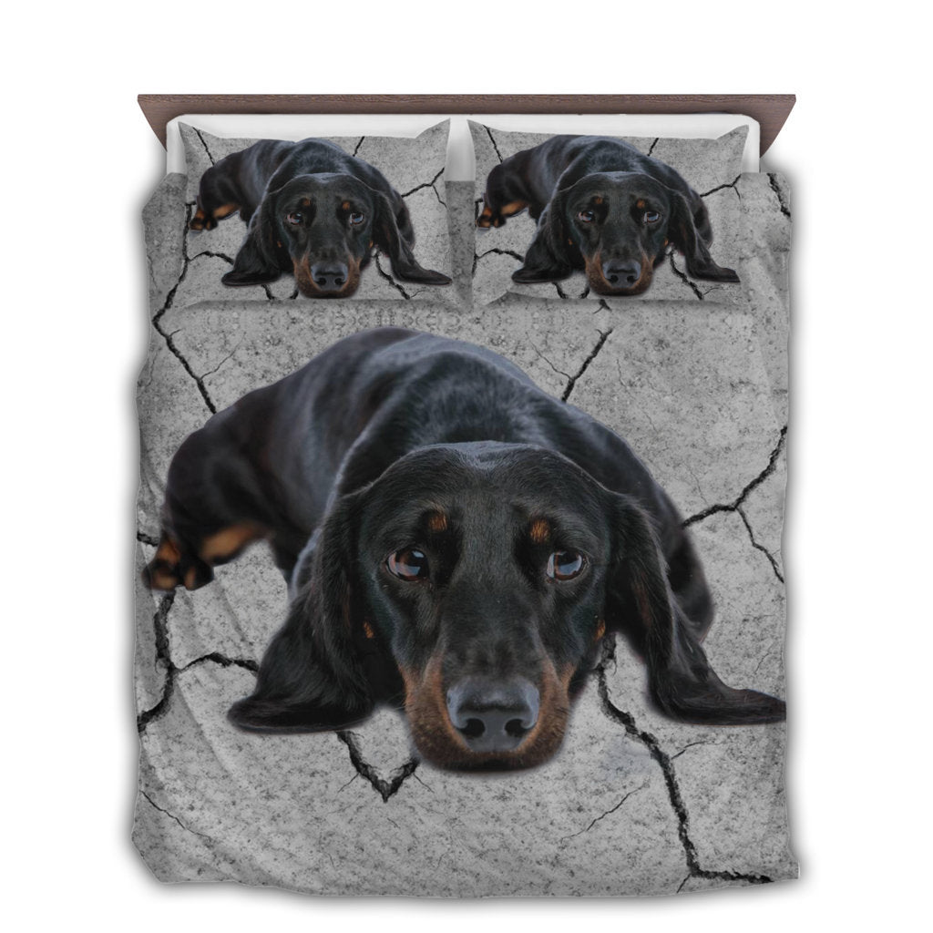 Dachshund Dog Sleeping All Night Bedding Cover For Pet Lover Bedroom Decor