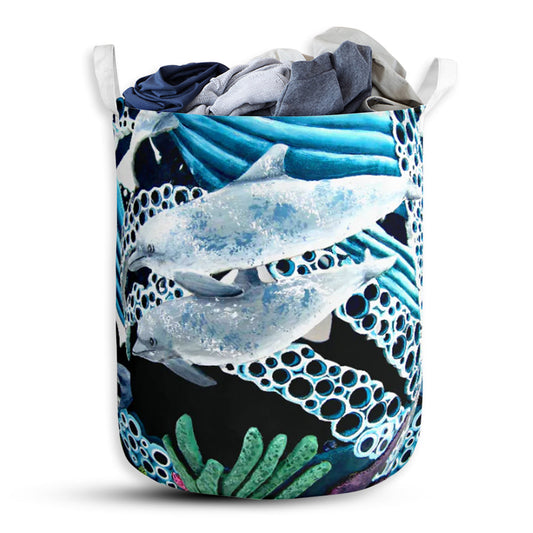 Dolphin Art Gourds - Laundry Basket - Owls Matrix LTD