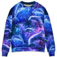 Dolphin Galaxy Neon Glow Art Style – Sweater - Ugly Christmas Sweater