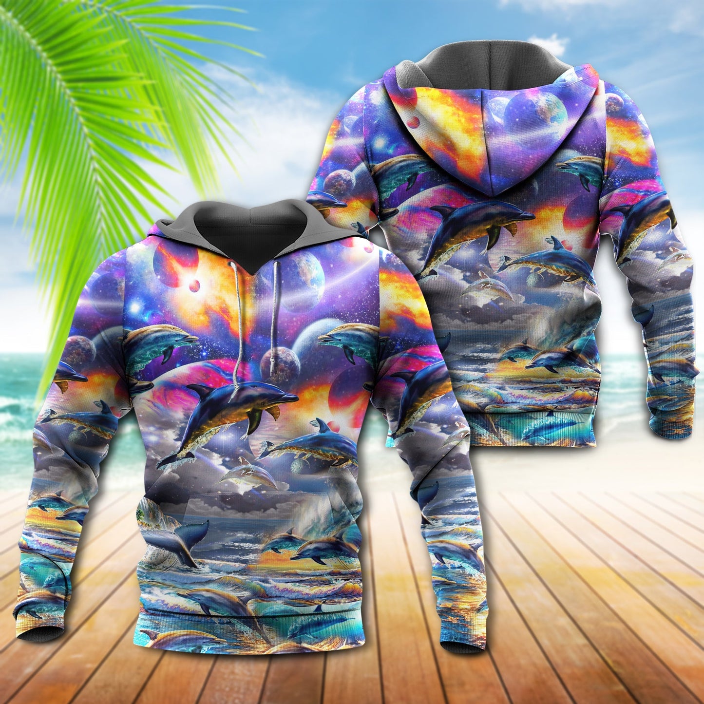 Dolphin Galaxy Free Spirit - 3D Hoodie