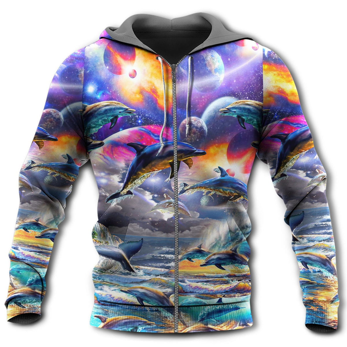 Dolphin Galaxy Free Spirit - 3D Hoodie