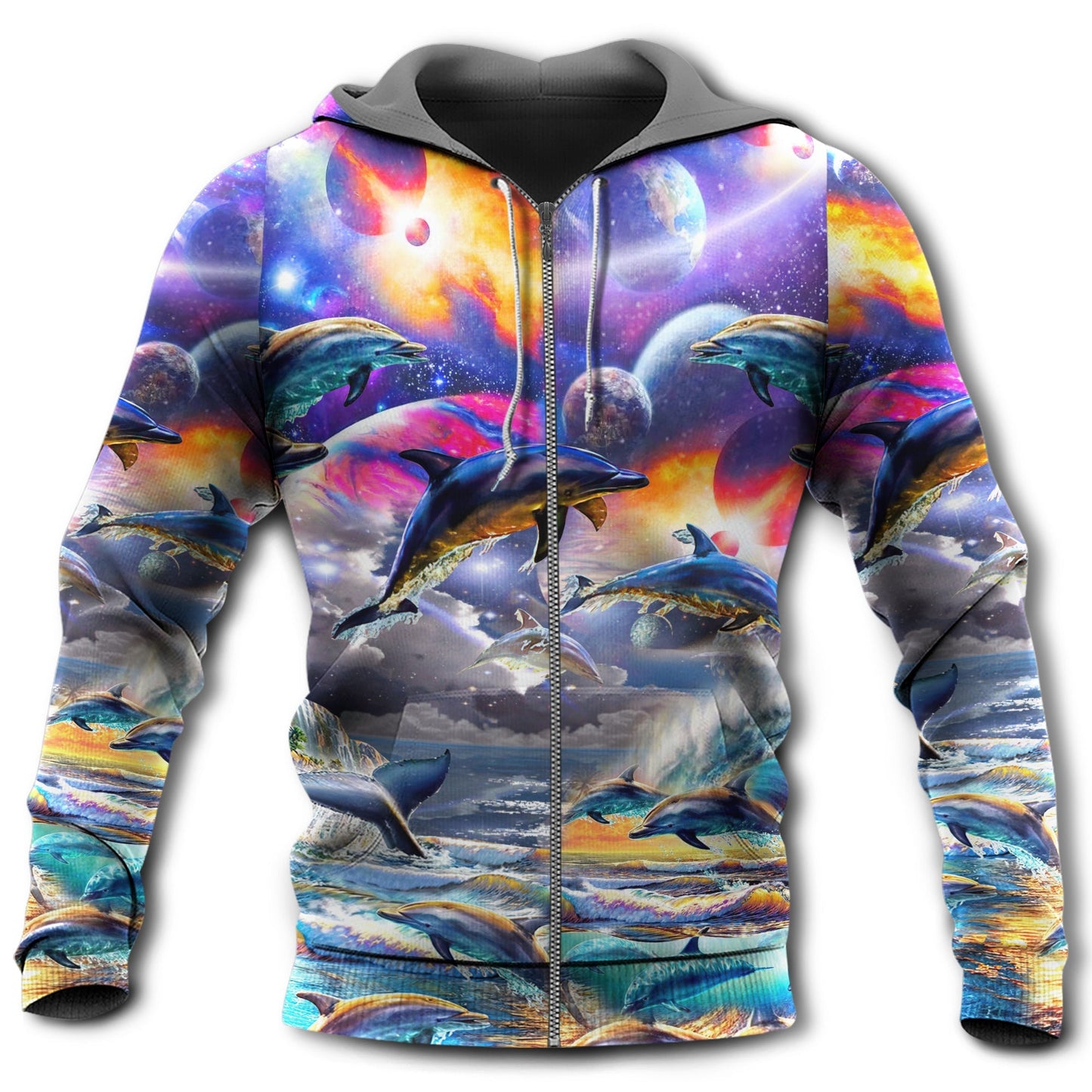 Dolphin Galaxy Free Spirit - 3D Hoodie
