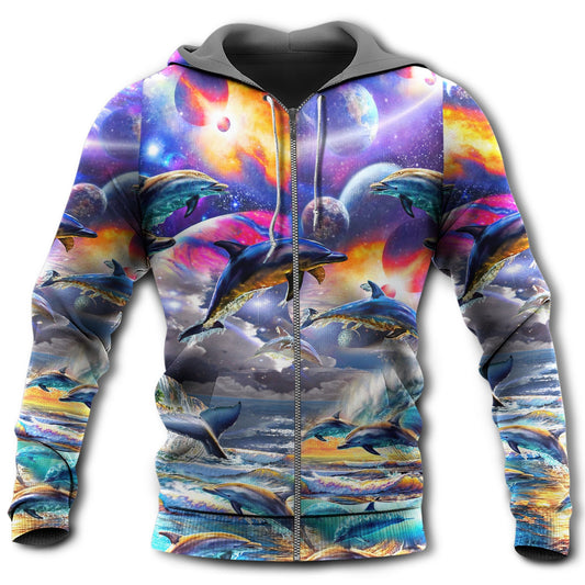 Dolphin Galaxy Free Spirit - 3D Hoodie