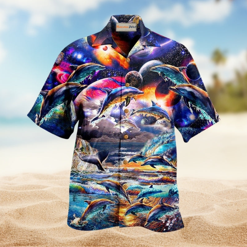 Dolphin Into The Galaxy Limited Edition – Hawaiian Shirt