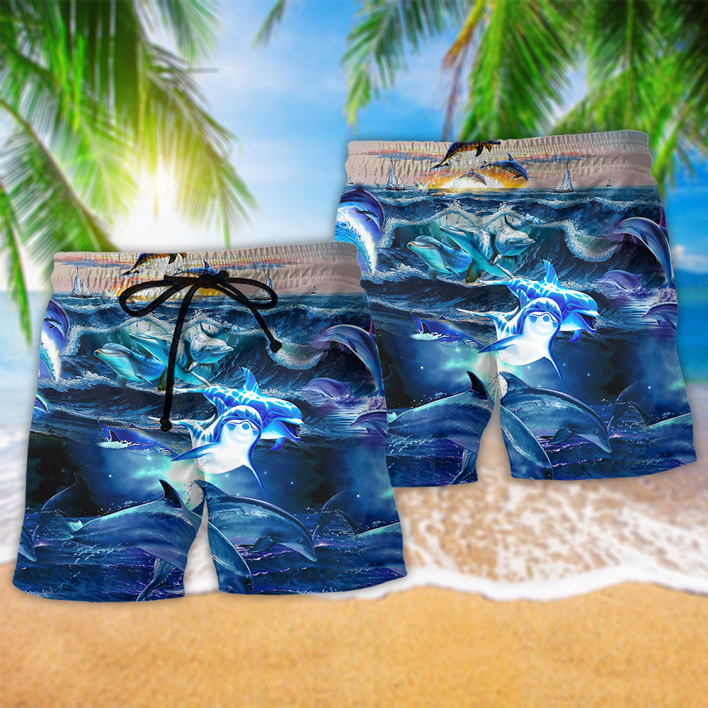 Dolphin Ocean Human Love – Beach Short