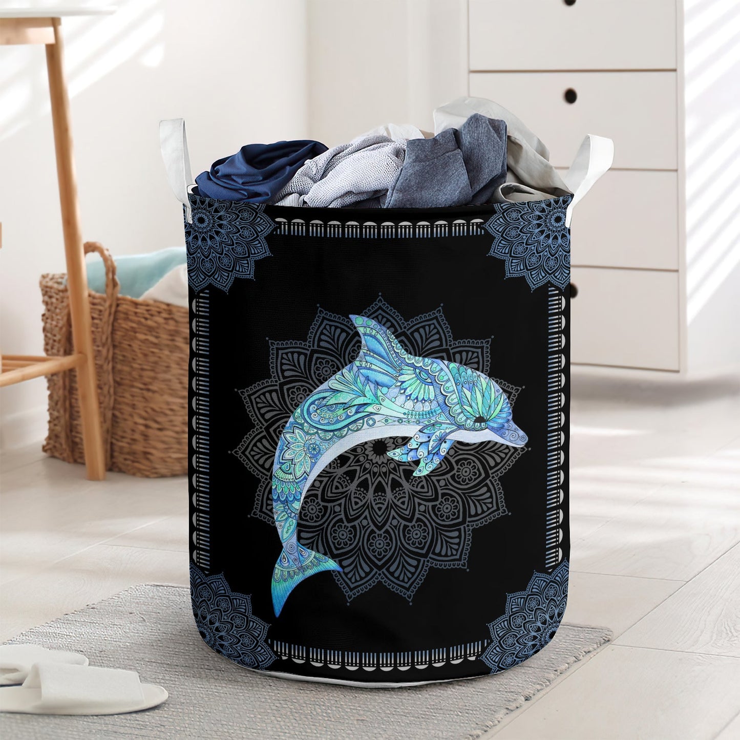 Dolphin mandala - Laundry basket - LAUB03LIN190222 - Owls Matrix LTD
