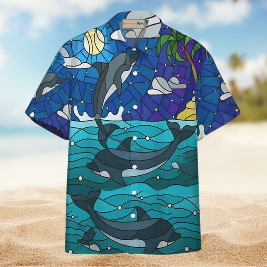 Dolphin Stained Glass Style Limited Edition – Hawaiian Shirt