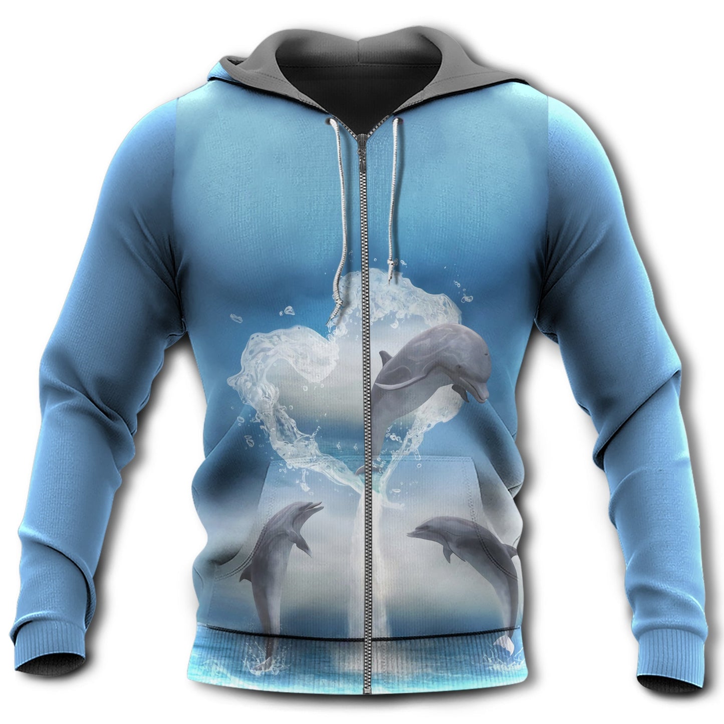 Dolphin Fresh Blue Sky Style - 3D Hoodie