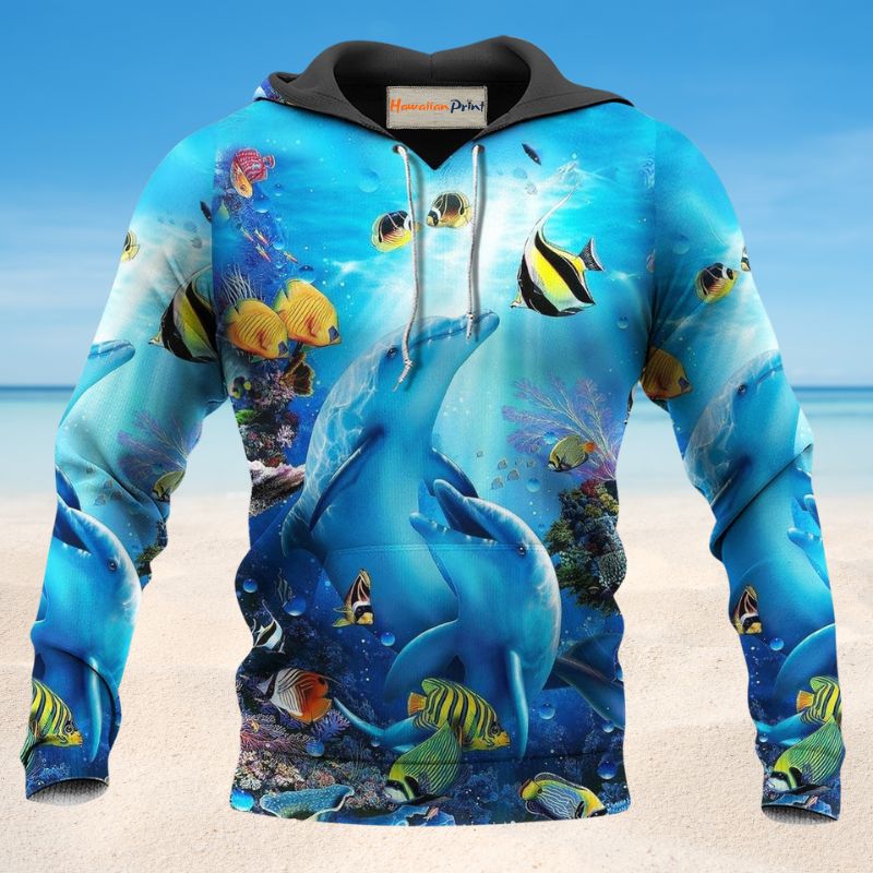 Dolphin Love Ocean Art – 3D Hoodie