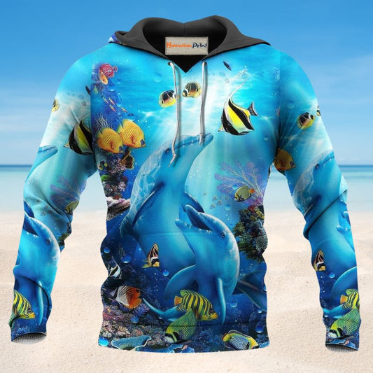 Dolphin Love Ocean Art – 3D Hoodie