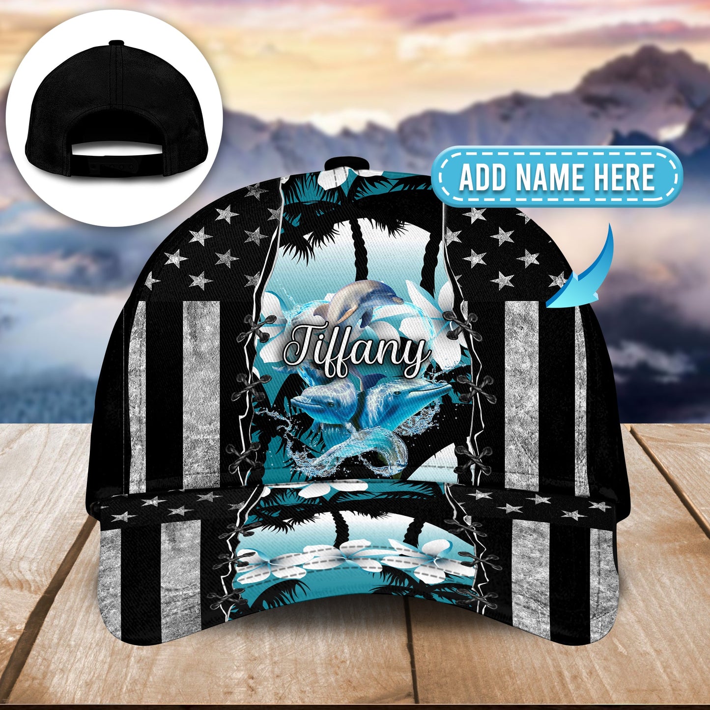 Dolphin Tropical Sea Personalized – Classic Cap