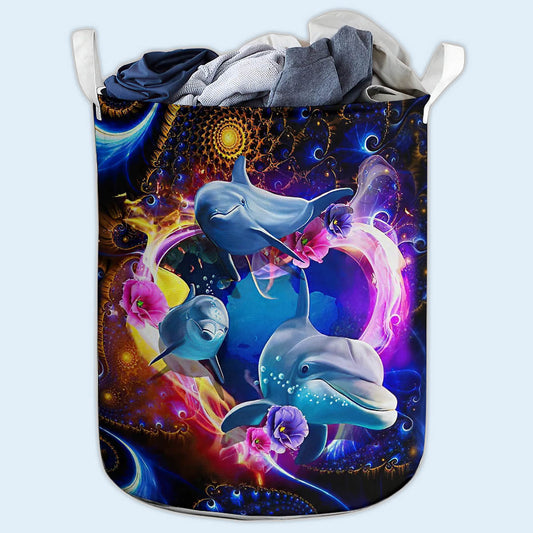 S: 17.72”x13.78” (45x35 cm) Dolphin Mysterious World Basic Style - Laundry Basket - Owls Matrix LTD