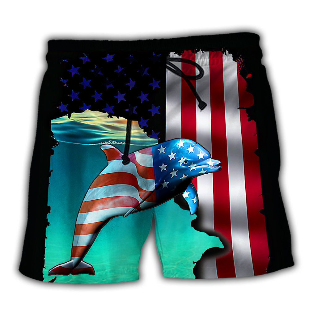 Dolphin Independence Day Design – Beach Short