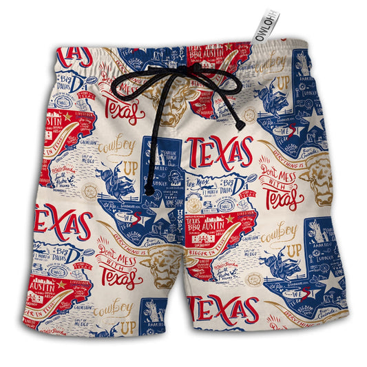 Beach Short / Adults / S Texas Don't Mess With Texas - Beach Short - Owls Matrix LTD