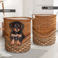 Dorkie Dog RattanTeaxture - Laundry Basket - Owls Matrix LTD