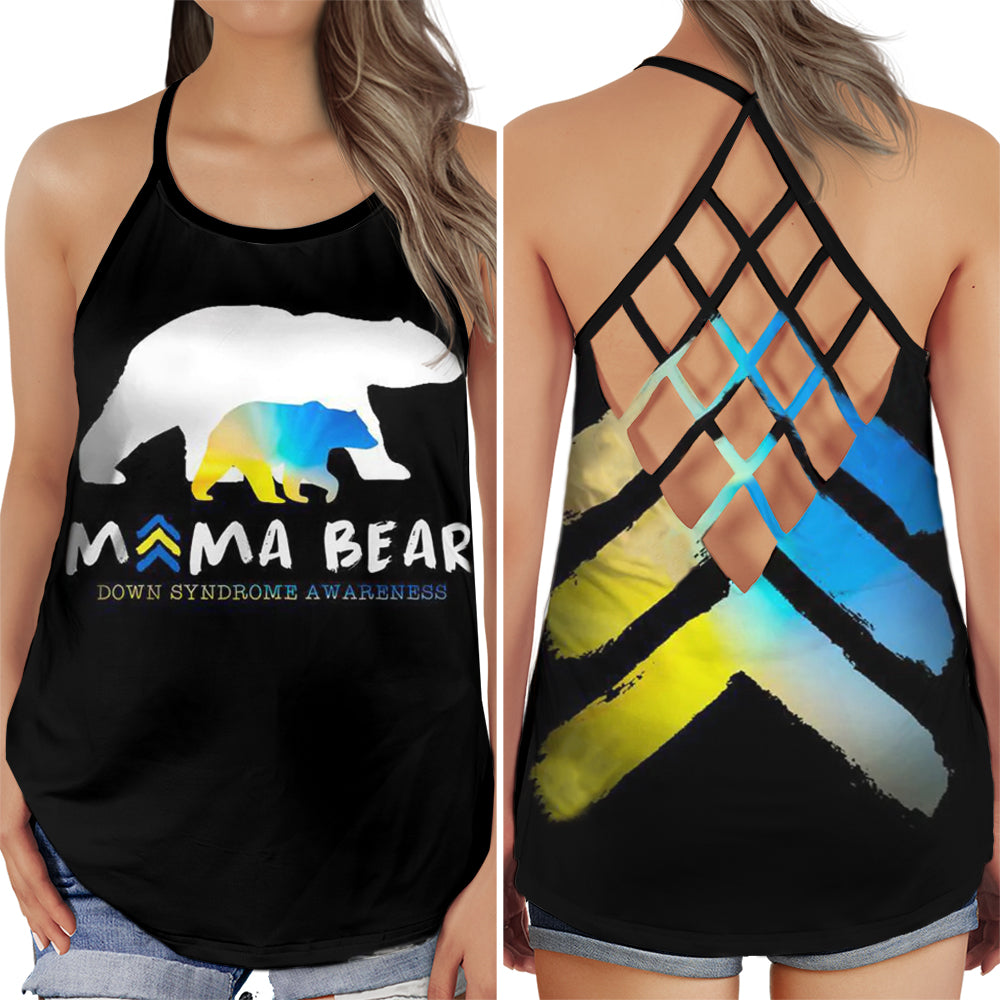 Down Syndrome Mama Bear Black Edition – Hollow Tank Top