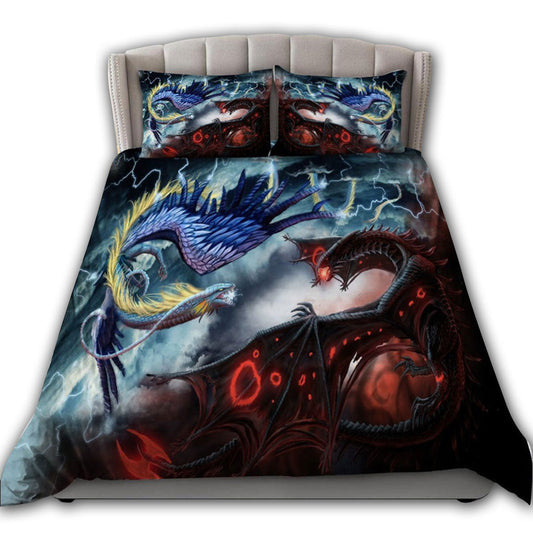 Dragon Battle Fantasy Bedding Cover For Fantasy Bedroom Decor