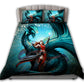 Strong Woman Dragon Bedding Cover For Fantasy Bedroom Decor