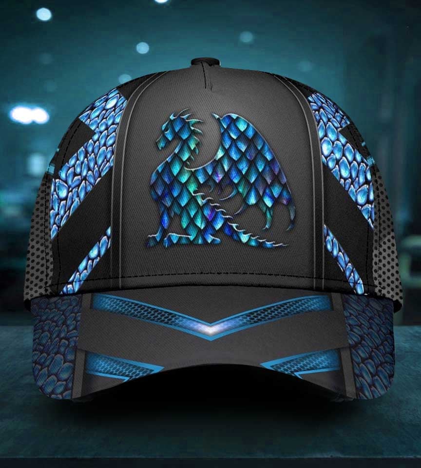 Dragon Blue Pattern Fantasy Style – Classic Cap