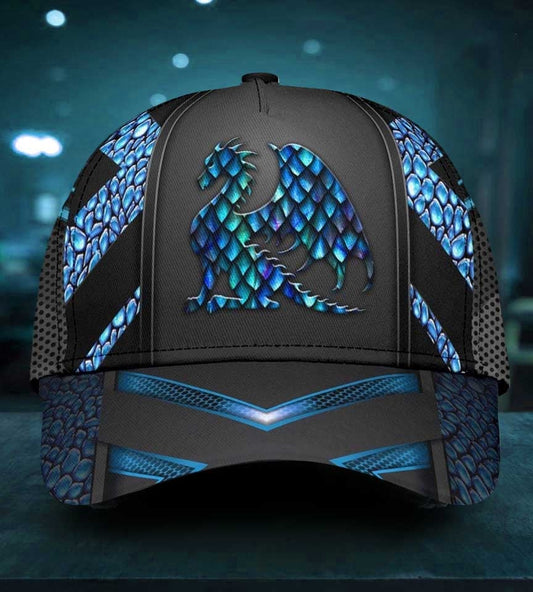 Dragon Blue Pattern Fantasy Style – Classic Cap
