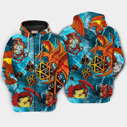 Dragon Fire D20 Love Life Art – 3D Hoodie